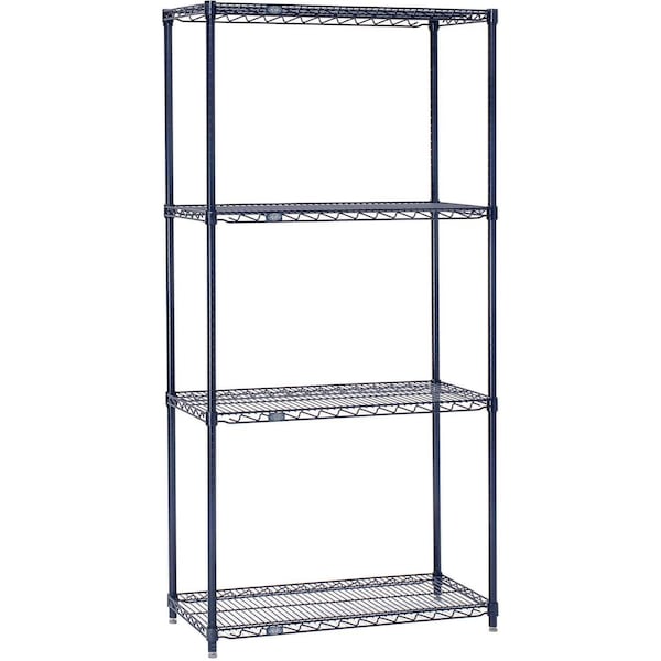 Nexel Nexelon Wire Shelving, Blue Epoxy, 36W X 24D X 63H 24366N - main